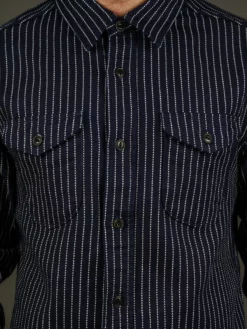 UES Indigo Stripe Heavy Flannel Shirt