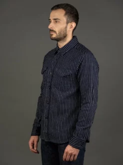 UES Indigo Stripe Heavy Flannel Shirt