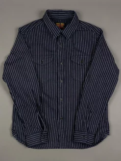 UES Indigo Stripe Heavy Flannel Shirt