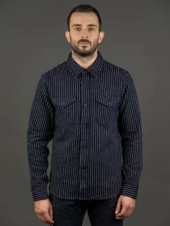 UES Indigo Stripe Heavy Flannel Shirt