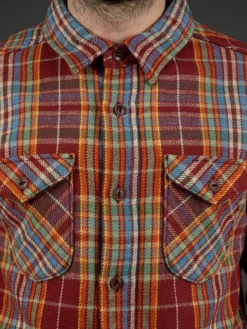 UES Heavy Flannel Shirt Red/Orange
