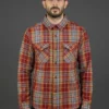 UES Heavy Flannel Shirt Red/Orange 2 UES Heavy Flannel Shirt Red/Orange