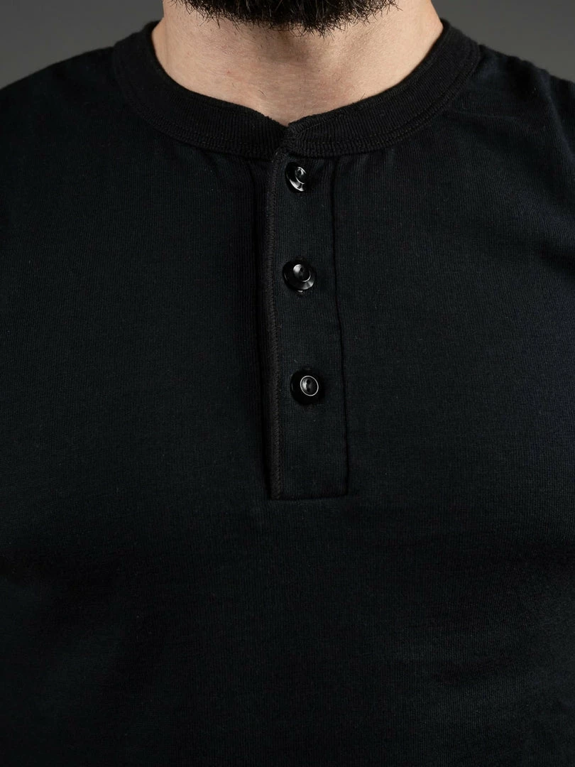 UES Ramayana Henley Neck T-Shirt Black 7 UES Ramayana Henley Neck T-Shirt Black