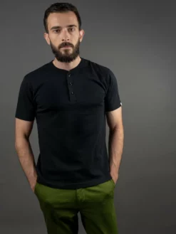 UES Ramayana Henley Neck T-Shirt Black 24 UES Ramayana Henley Neck T-Shirt Black