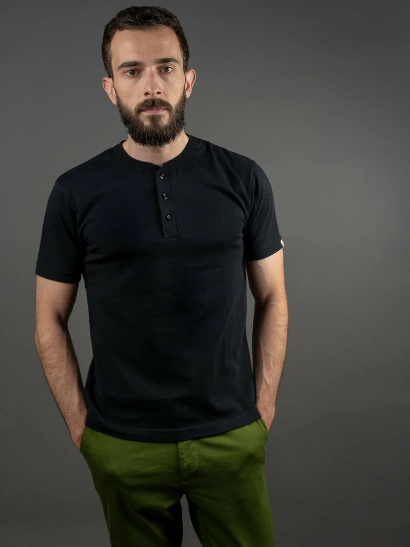 UES Ramayana Henley Neck T-Shirt Black 6 UES Ramayana Henley Neck T-Shirt Black